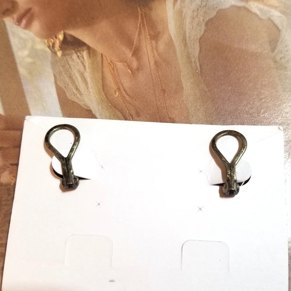 NEW Premier Designs Antiqued Gold tone Long Clip On Earrings - Picture 5 of 7